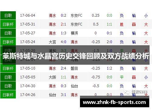 莱斯特城与水晶宫历史交锋回顾及双方战绩分析 莱斯特城与水晶宫历史交锋回顾及双方战绩分析
